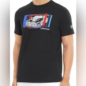 PUMA Men’s  BMW M Motorsport Car Graphic Crew Neck Short Sleeve Black Medium